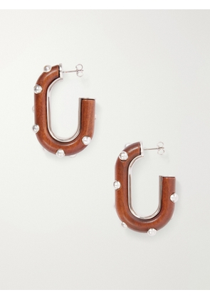 RABANNE - Embellished Silver-tone Earrings - Red - One size