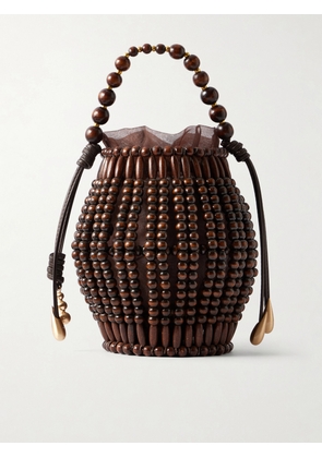 Cult Gaia - Lanterna Wood-beaded Mini Bag - Brown - One size