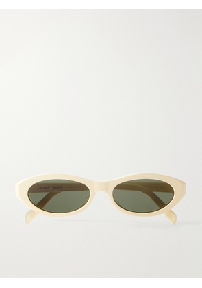 CELINE Eyewear - Triomphe Mini Oval-frame Acetate Sunglasses - Neutrals - One size