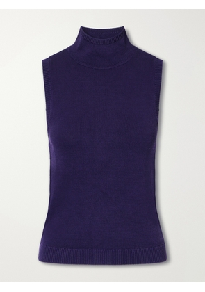 STAUD - Montclair Knitted Turtleneck Top - Blue - x small,small,medium,large,x large