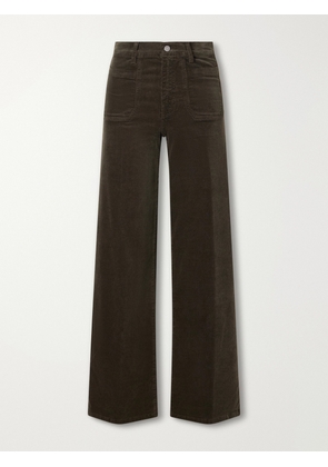 FRAME - Le Slim Palazzo Modernist Cotton-blend Corduroy Wide-leg Pants - Green - 23,24,25,26,27,28,29,30,31,32,33