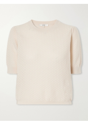 FRAME - The Gathered Honeycomb Cashmere Sweater - Neutrals - x small,small,medium,large,x large