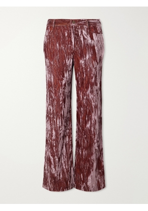 Anna Sui - Velvet-rayon Wide-leg Pants - Pink - US0,US2,US4,US6,US8,US10