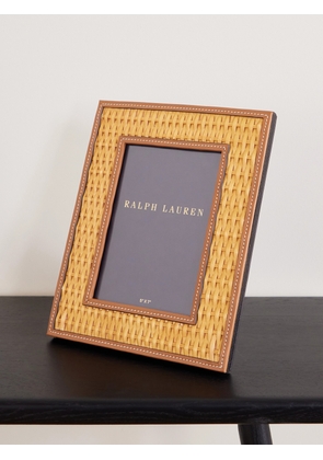 Ralph Lauren Home - Bailey Leather-trimmed Woven Rattan Frame - Brown - One size