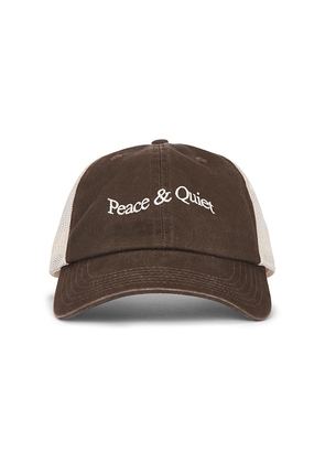 Museum of Peace and Quiet Wordmark Trucker Dad Hat in Brown.