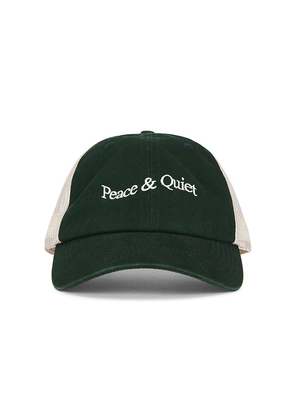 Museum of Peace and Quiet Wordmark Trucker Dad Hat in Green.