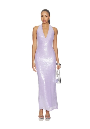 MORE TO COME Charlice Halter Gown in Purple. Size XXS. Also in XS, S, M, L, XL.
