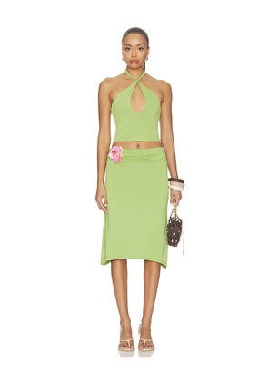 MORE TO COME Everlane Midi Skirt Set in Green. Size XXS. Also in XS, S, M, L, XL.