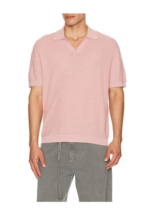 Theory Brenan Pacific Linen Polo in Blush. Size M. Also in S, L, XL/1X, XXL/2X.