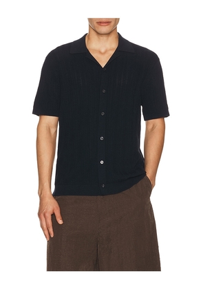 Theory Camp Collar Shirt in Navy. Size M. Also in S, L, XL/1X, XXL/2X.