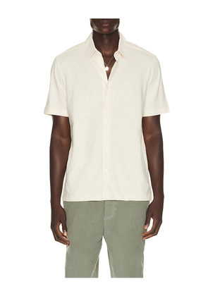 Theory Noran Short Sleeve Shirt in Cream. Size S. Also in M, L, XL/1X, XXL/2X.