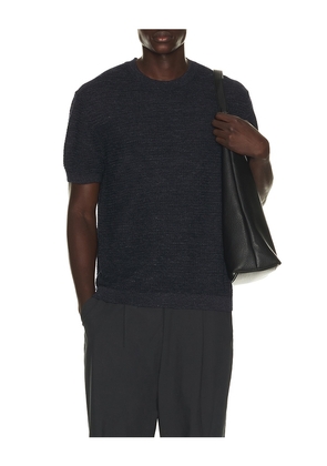 Theory Kolben Pacific Linen Tee in Blue. Size S. Also in M, L, XL/1X, XXL/2X.
