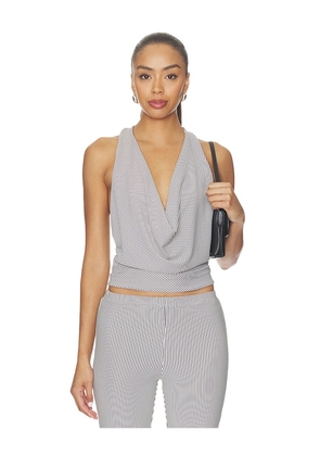 superdown Libbie Drape Top in Grey. Size XXS. Also in XS, S, M, L, XL.
