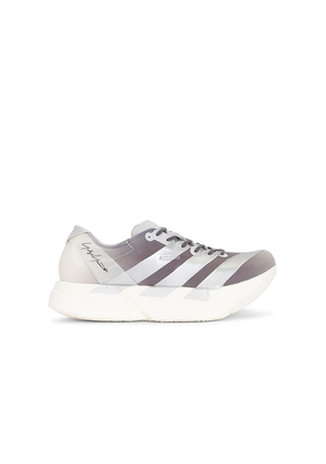 Y-3 Adios Pro 4 Silvmt Lgsogr Sneaker in White. Size 8. Also in 8.5, 9, 9.5, 10, 10.5, 11, 11.5.