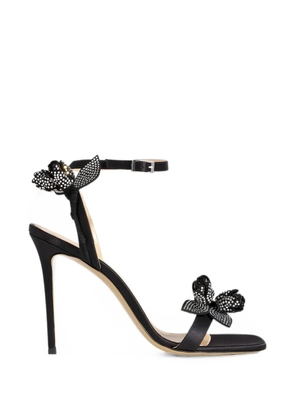 MACH & MACH Wonder Tulip floral-appliqué sandals - Black