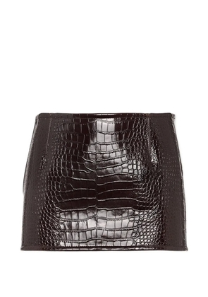DSQUARED2 embossed-leather mini skirt - Brown