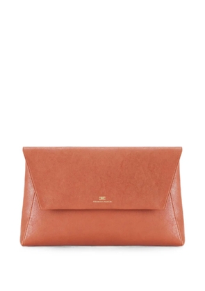 Elisabetta Franchi leather clutch bag - Brown