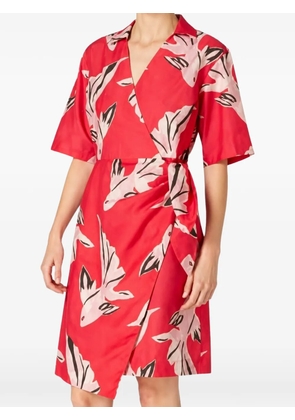 Paul Smith graphic-print wrap mini dress - Red