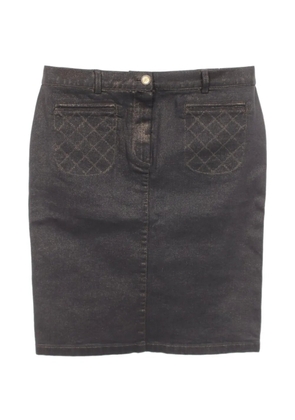 CHANEL Pre-Owned 1986-1988 Cocomark button mini skirt - Grey