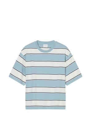 Closed stripe dropped-shoulder T-shirt - White
