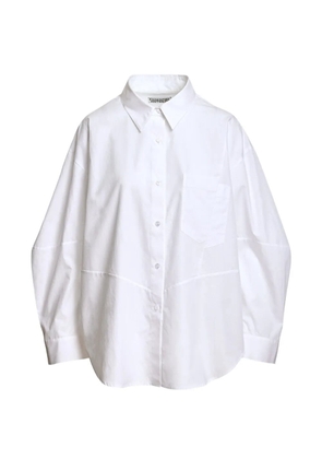 Essentiel Antwerp Kreative brooch-detail oversized shirt - White