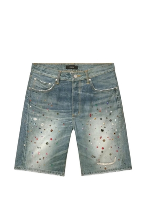 Purple Brand jewel-embellished denim shorts - Blue
