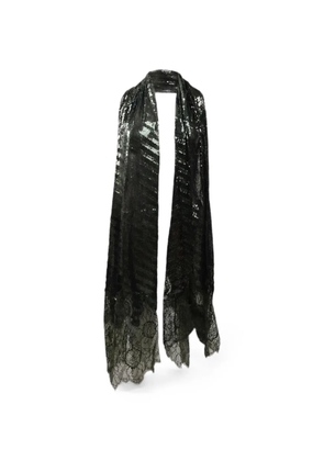 Valentino Garavani sequin-embellished lace-trim scarf - Black