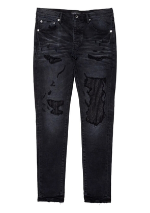 Purple Brand Lurex Repair Overdye Jeans In Black