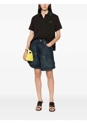 LOEWE logo-embroidered tipped polo shirt - Black