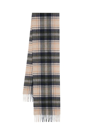 Barbour tartan-pattern fringed scarf - Neutrals