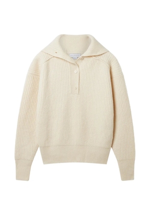 Stella McCartney ribbed-knit button-up sweater - Neutrals