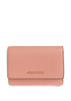 Michael Michael Kors logo-plaque pebbled-leather wallet - Pink
