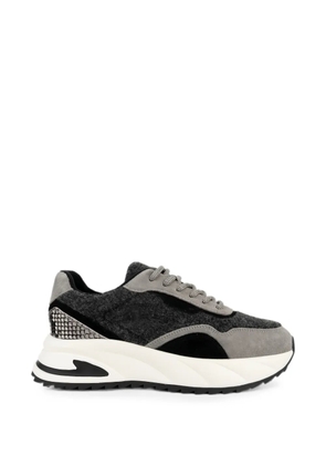 LINDA BAUMANN snakeskin-effect panelled sneakers - Grey