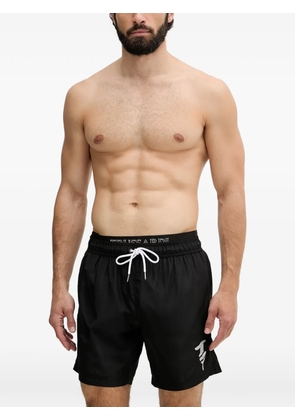 Trussardi logo-print drawstring swim shorts - Black