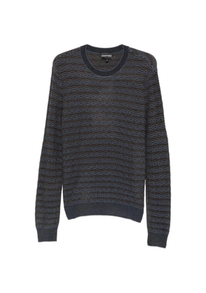 Emporio Armani textured-knit crew-neck sweater - Blue