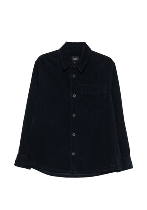 A.P.C. corduroy chest-pocket shirt - Blue