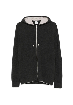 Eleventy ribbed-knit zip-up hoodie - Black