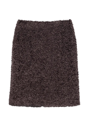 MSGM bouclé-effect midi skirt - Brown