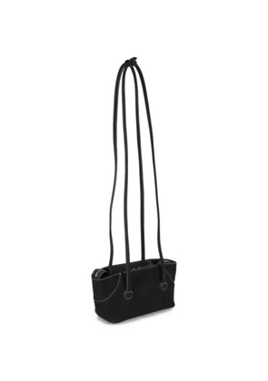 Marge Sherwood small Boat contrast-stitch leather shoulder bag - Black