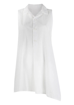 Y's sleeveless asymmetric shirt - White