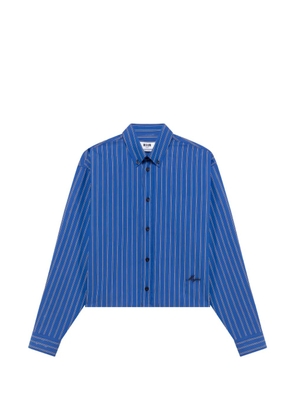 MSGM vertical-stripe cropped shirt - Blue