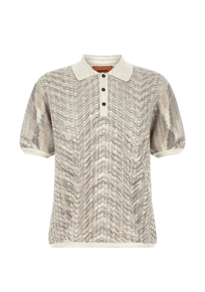 Missoni zigzag-knit short-sleeved polo shirt - Neutrals