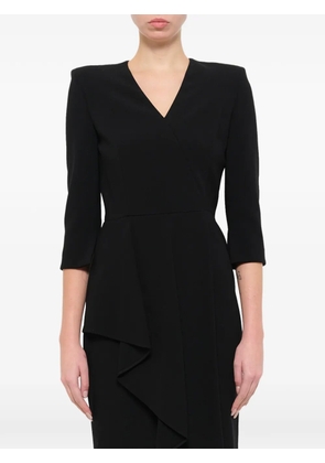 Alexander McQueen ruffled-crepe dress - Black