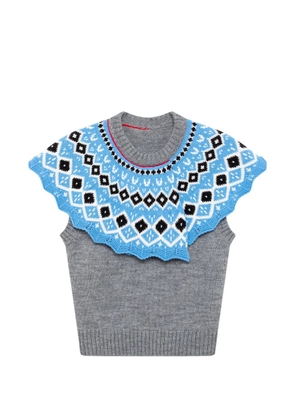 MSGM ruffled-detail tank top - Grey