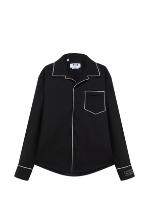 MSGM piped-trim chest-pocket shirt - Black