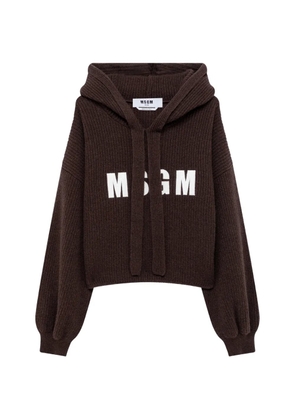 MSGM logo-print hoodie - Brown