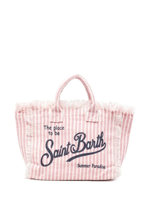 MC2 Saint Barth striped fringed beach bag - Pink