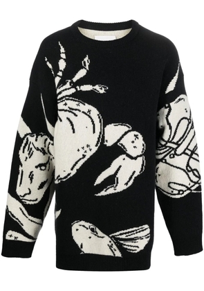 Jil Sander intarsia-knit jumper - Black