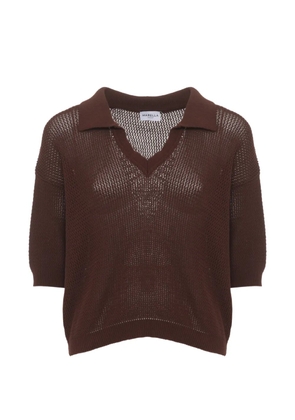 Marella MLSLEMBI open-knit V-neck jumper - Brown