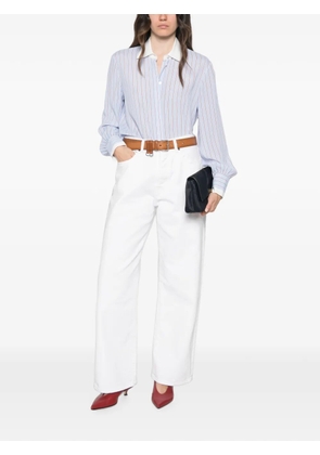 ERMANNO FIRENZE vertical-stripe long-sleeve shirt - Blue